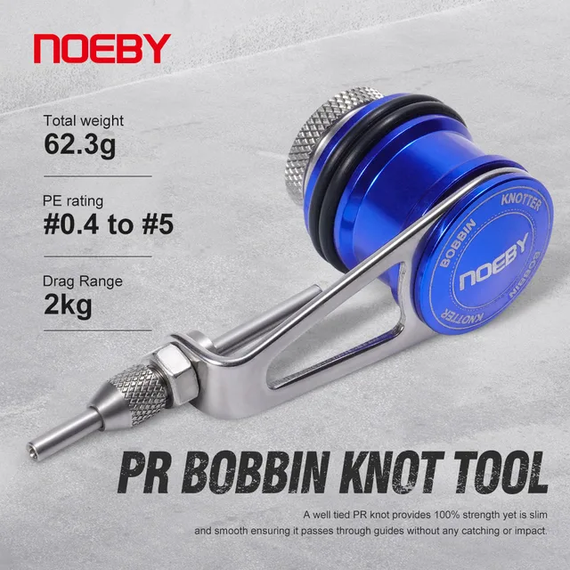 Noeby PR Bobbin Knotter GT Knob Fishing line Wire Knotting Tool  Stainless Frame Aluminum Spool Winder Assist Fishing Tackle 1