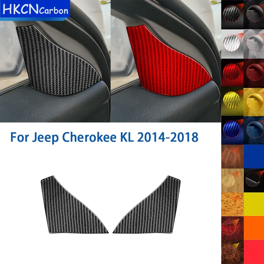 Фото Для Jeep Cherokee KL 2014-2018: Накладка на переднюю внутреннюю панель передней стойки (A-стойки) из настоящего мягкого карбона, декоративная наклейка №1