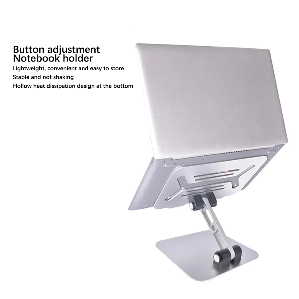 

Desktop Laptop Stand Adjustable Button Type Notebook Foldable Computer Bracket Lifting Tablet Accessories Holder Silver