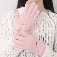 autumn winter warm knitted full finger gloves women woolen touch screen cute skiing gloves fashion knitted woolen thick gloves
