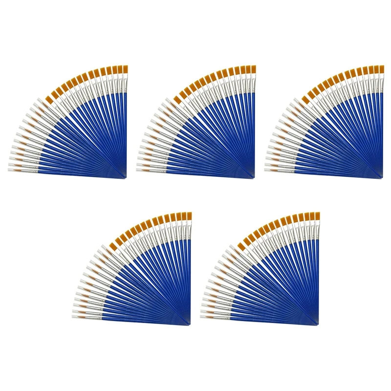 

500 Pieces Kids Paint Brushes Set For Watercolor Oil Painting Flat +Pointed Brush For Body Face Nail Craft Art