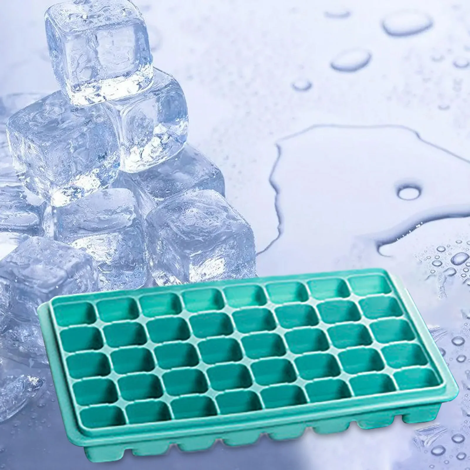 

Поднос для кубиков льда с защитой от проливания, безопасная кухонная форма для кубиков льда из пищевого силикона, форма для кубиков льда с а...