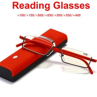 tr90 reading glasses men women half frame stainless steel unisex anti reflective presbyopia mujer graduados 1 04 0