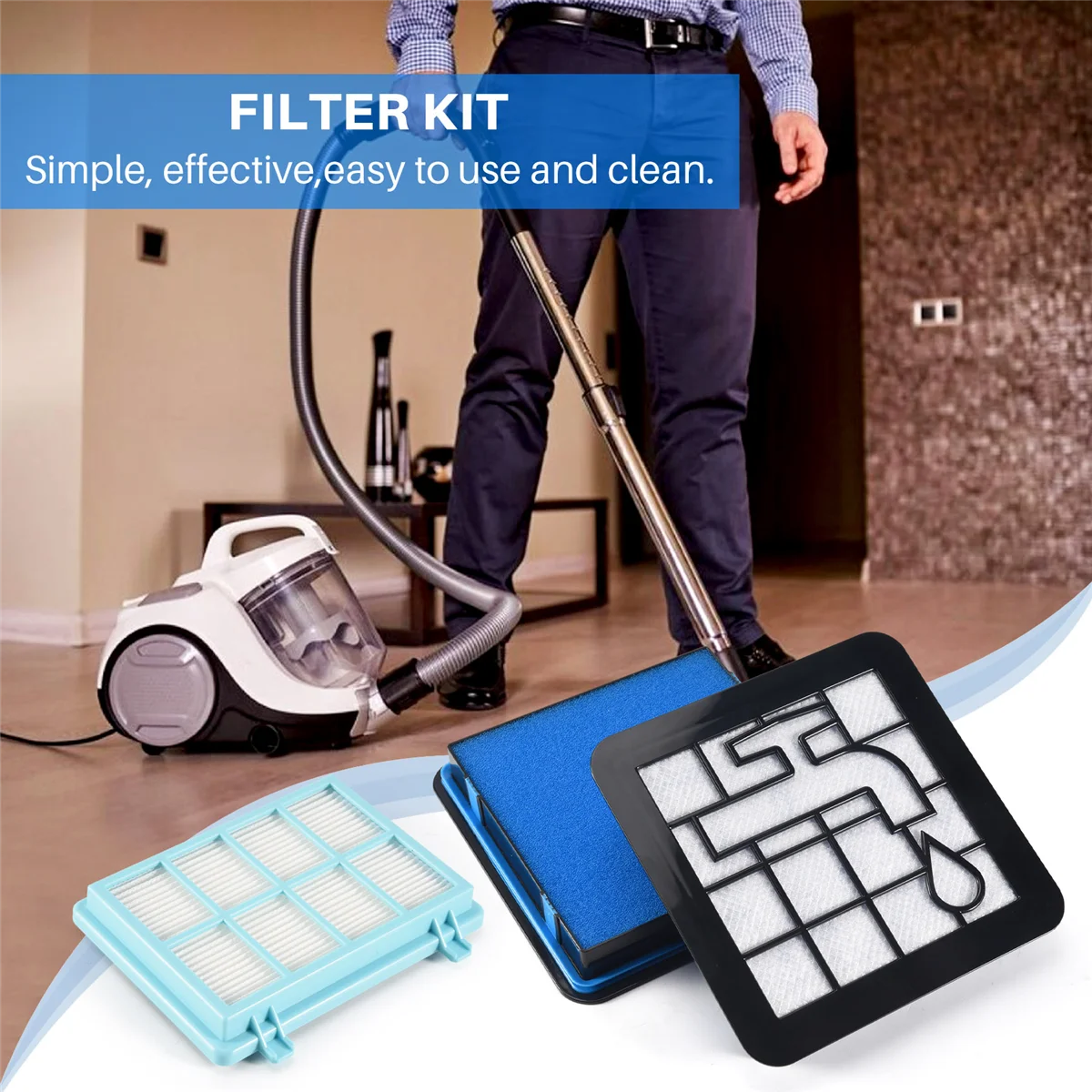 Набор из 2 фильтров для компактных пылесосов FC9331 FC9332 FC8010