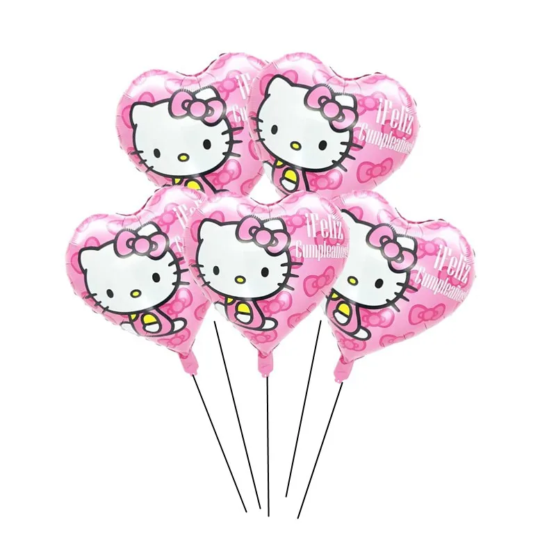 

5 розовых шаров Hello Kitty из фольги