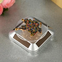 40hotautomatic rotating turntable stand necklace bracelet watch display solar jewelry display case