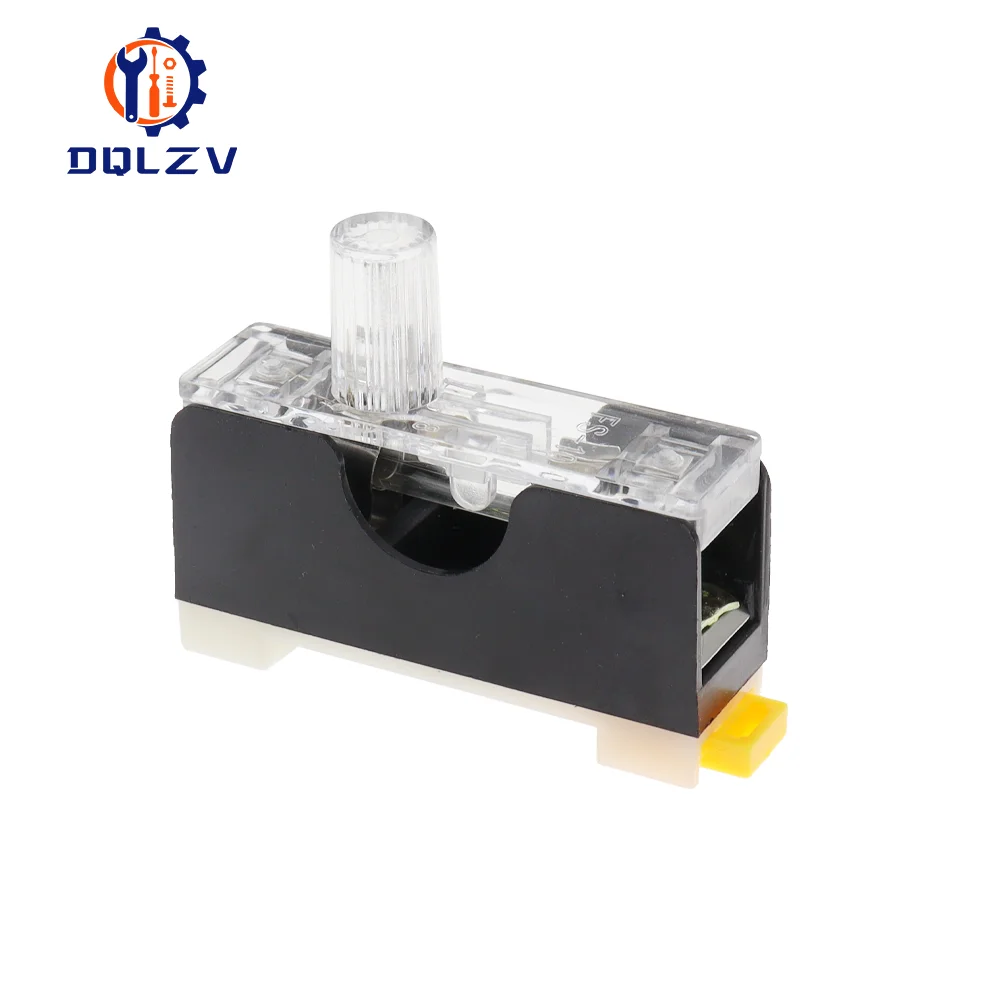 

1 шт., 6X30 мм, стеклянный держатель предохранителя FS-101, однополюсный держатель предохранителя на DIN-рейку, 6*30, корпус предохранителя 0,5 А ~ 30 А