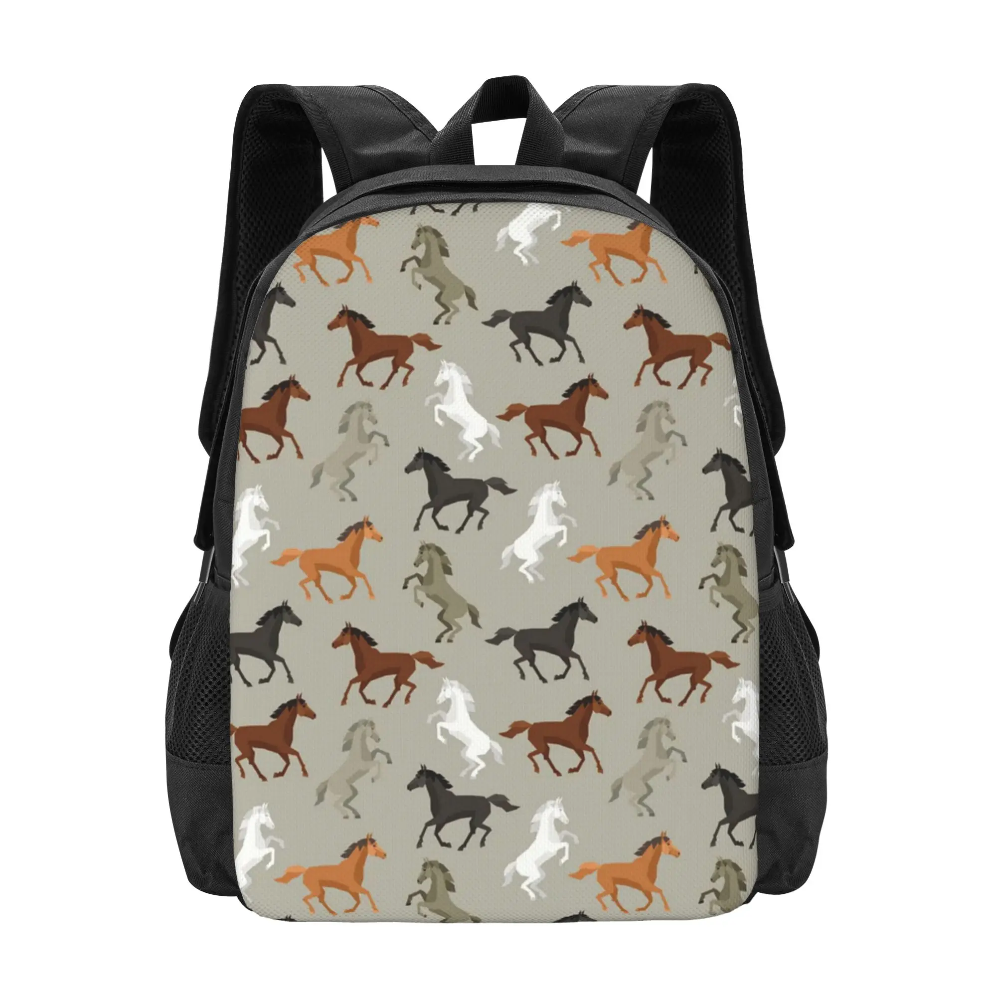 

Horses Classic Basic Canvas School backpack Casual Daypack Office Backpack for Men Women