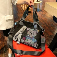 brand luxury women handbags new fashion rhinestone designer crossbody bags high capacity cute bear shoulder bag tote sac a main