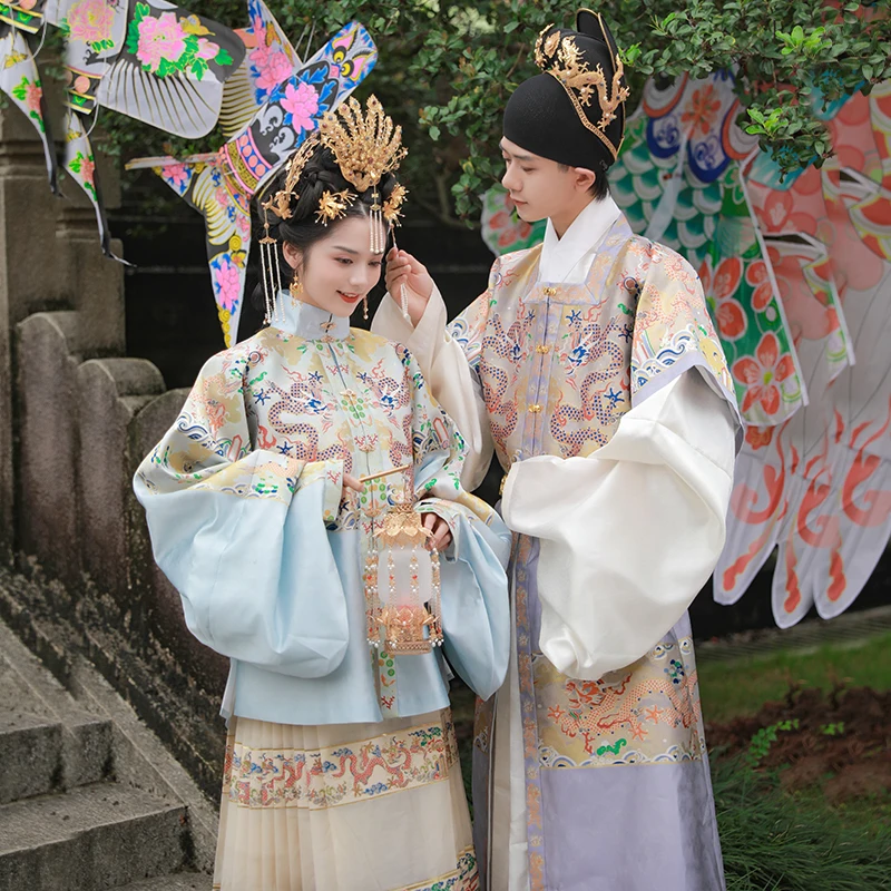 Ханьфу династия Мин Китайская древняя вышивка ханьфу облако плечи рукав до локтя