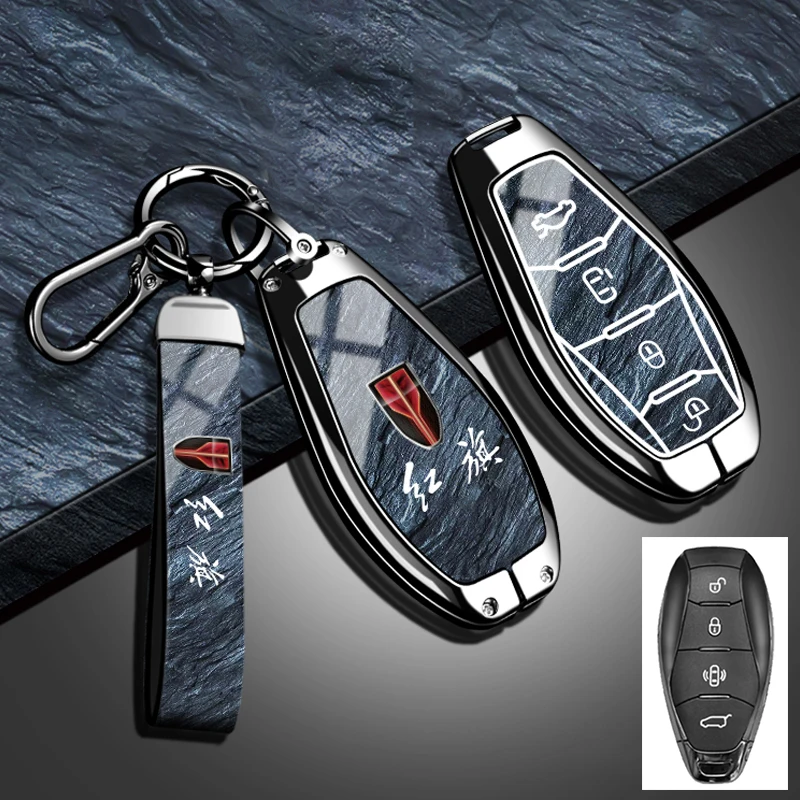 

Новый модный чехол для ключей от автомобиля для Hongqi HS5 H5 H9 HS7 H7 L5 HS3 L9 из цинкового сплава, ТПУ, защитный чехол для ключей с каменным узором, аксессуары