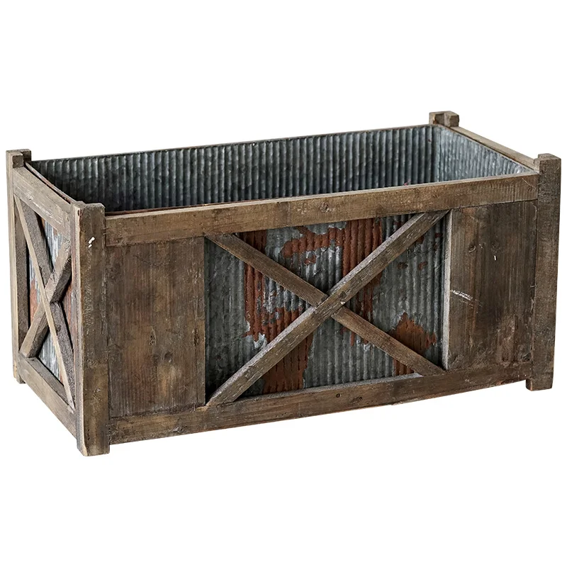 Рамка для овощей в стиле барокко железная коробка цветов из твердой древесины