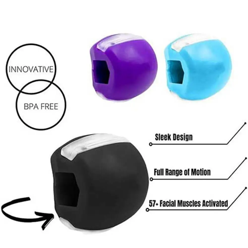 

Silica Gel Lanyard Jaw Exerciser Face Stress Ball Jawline Muscle Facial Toner Cheekbones Jaw Trainer Gym Fitness Exercise Tool