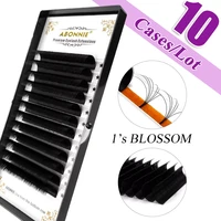 abonnie blooming automatic flowering eyelash extension 8 25mm faux mink russia volume silk lashes easy fan makeup cilia