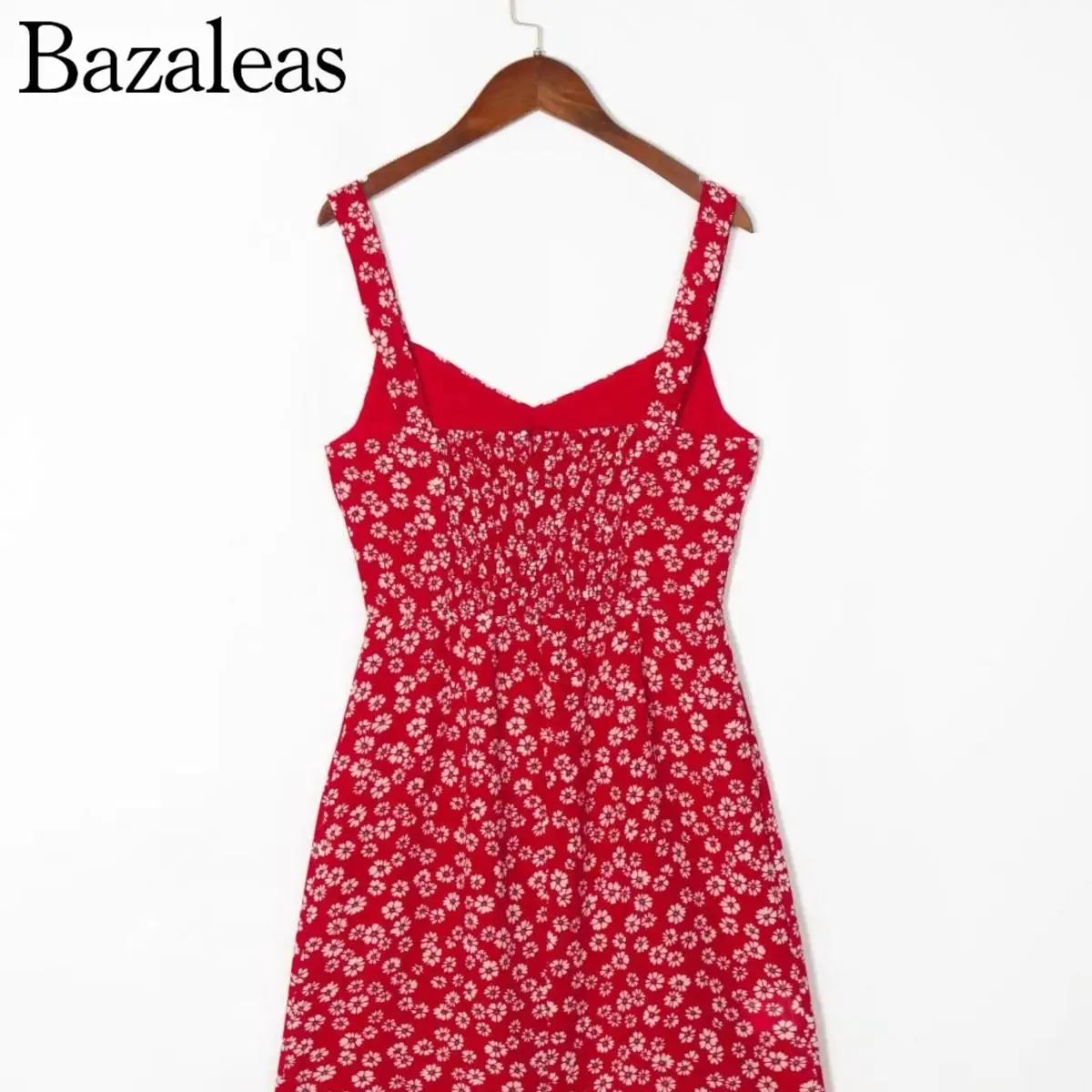 Винтажные женские платья Bazaleas красное платье с цветочным принтом подсолнуха