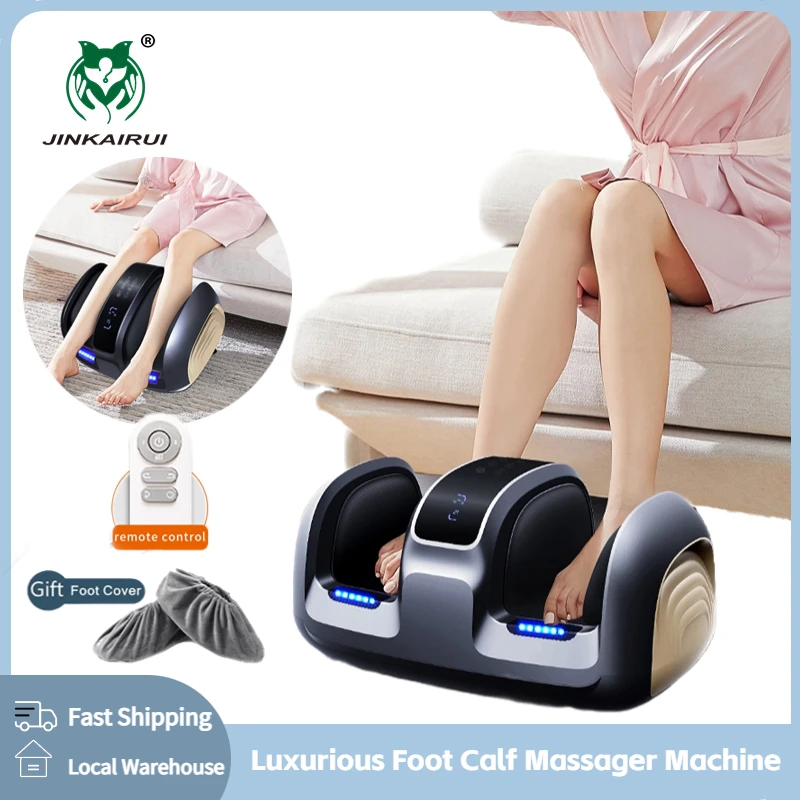 

Luxury Electric Foot Massager Kneading Roller Scraping For Calf Leg Ankle Pain Relief Airbag Compress Warm Heated Remote Control