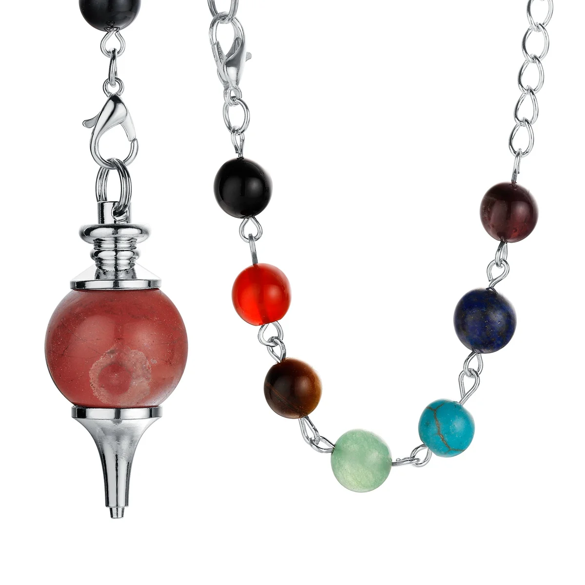 Исцеляющая чакра кристалл искусственная красная яшма заостренная подвеска