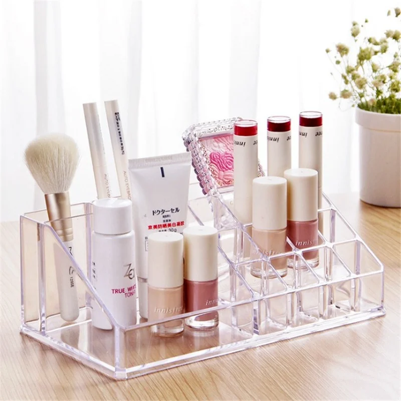 

16 Grids Transparent Acrylic Lipstick Cosmetics Storage Box Makeup Brush Holder Desktop Nail Polish Skin Care Makeup Organizer
