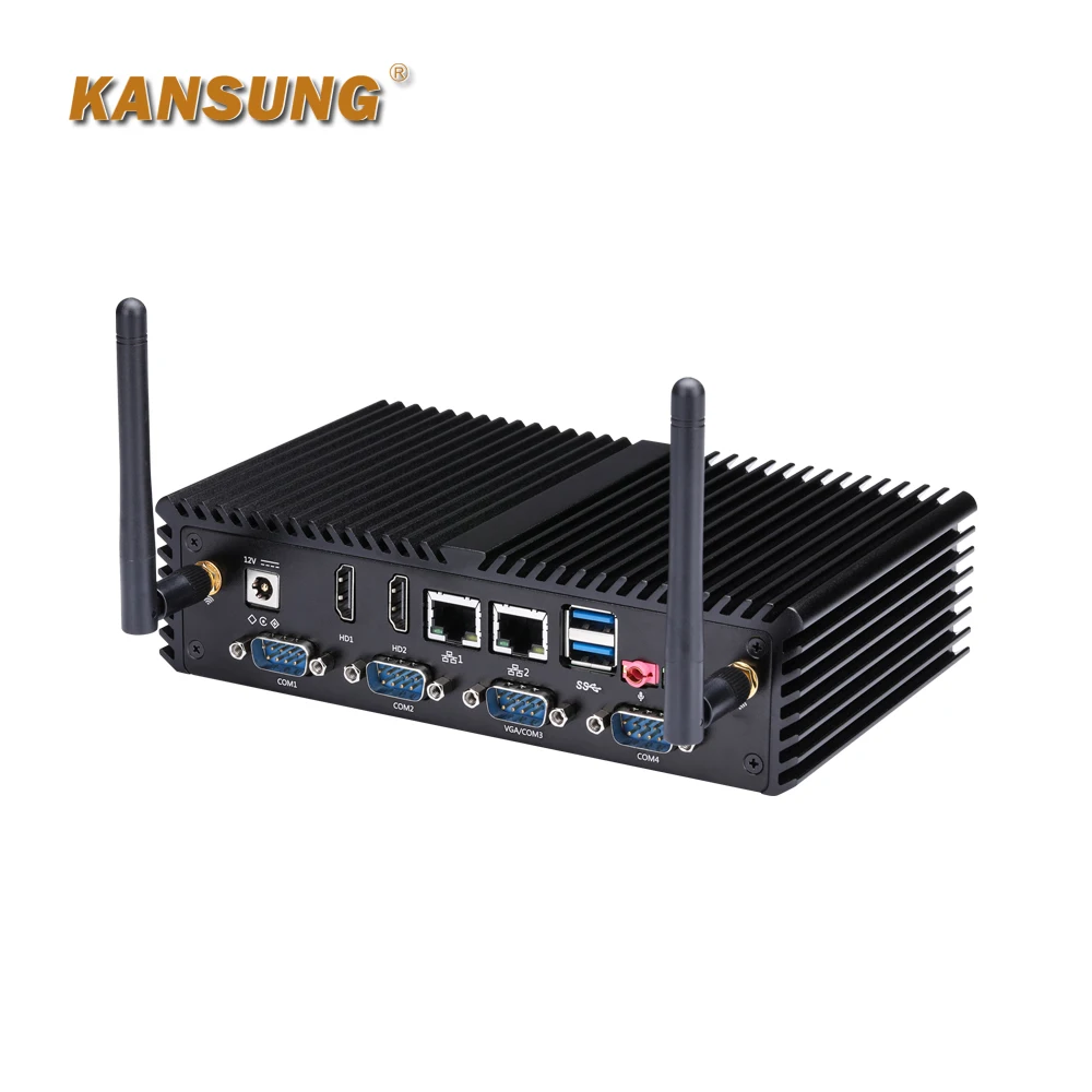 Дешевый промышленный брандмауэр Micro Fanless Mini PC Barebone 6 COM Celeron 2955U Linux Ubuntu серверный