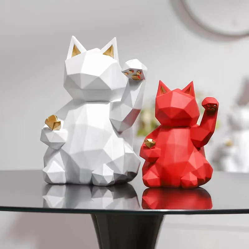 

ТВ-шкаф Lucky cat, геометрические поделки, маленькие украшения, креативная мебель для офиса, гостиной, домашние украшения для винного шкафа
