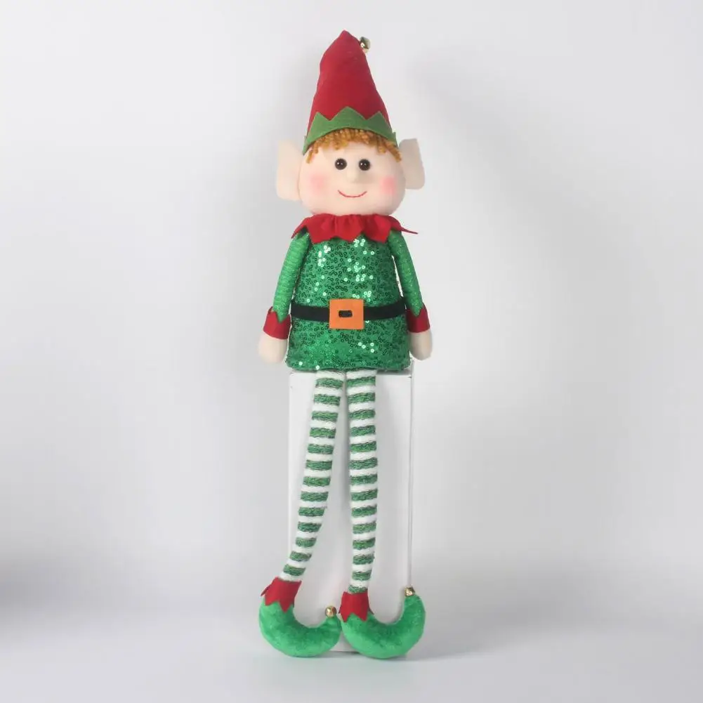 Праздничная кукла-эльф мягкая набивная шапка Санты с длинной ногой уличная