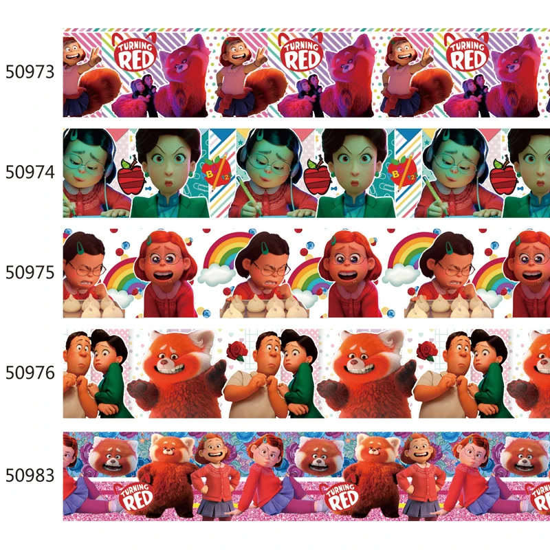 

Disney Movies Turning Red Cartoon Character Grosgrain Ribbon for Hairbows DIY 10yards Craft Supplies Handmade Materials