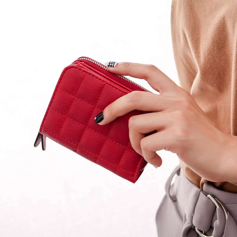 

Женский кошелек на молнии и застежке, милый кошелек, маленький кошелек из искусственной кожи для студентов, кошелек для монет, модная женска...