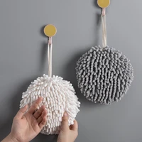 1pcs chenille wipe hands towel ball kitchen bathroom hand towel with hanging loops quick dry soft absorbent microfiber towels