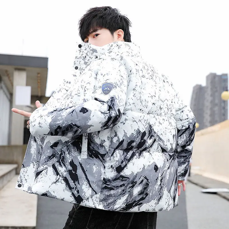 Winter men's hooded padded coat new thick coat Korean version of leisure loose warm padded jacket men's padded jacket