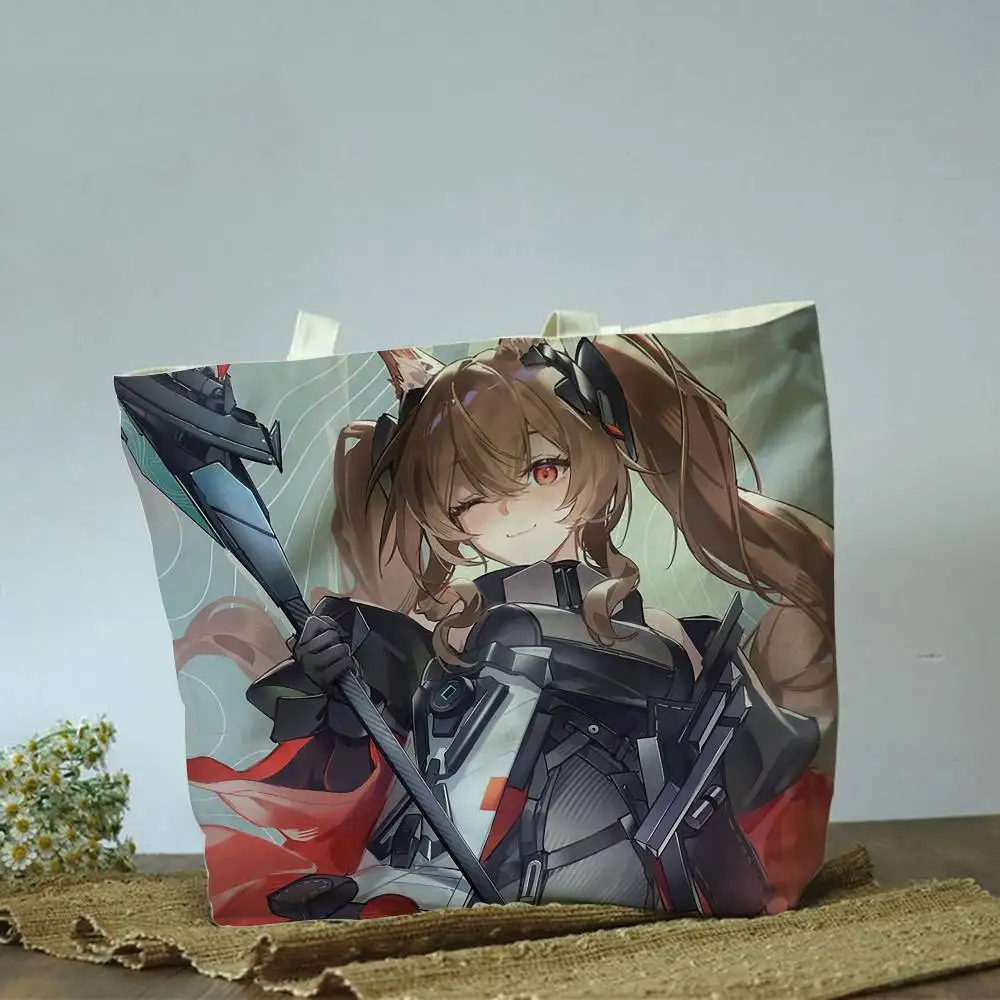 Фото Сумка через плечо Arknights Endfield Gilberta из хлопка и полиэстера, однотонная бежевая, для покупок и путешествий №3