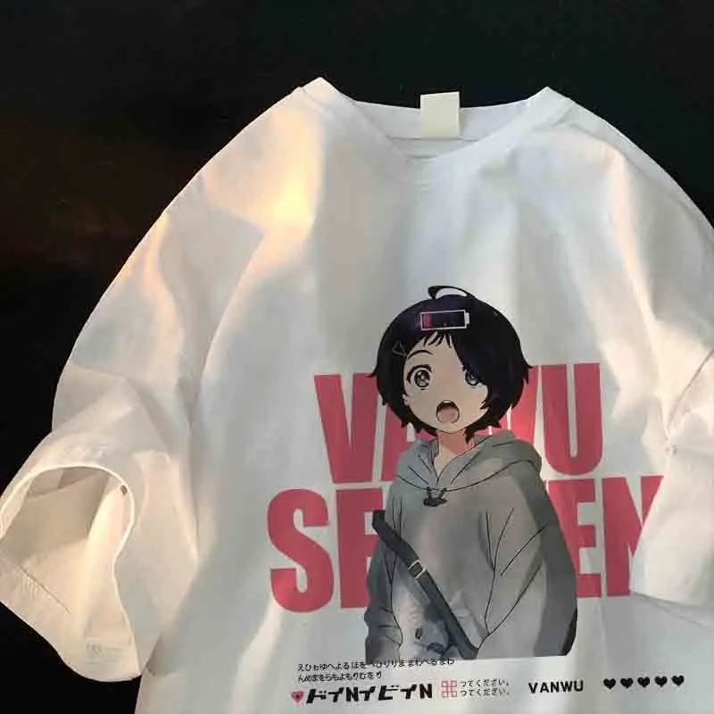 

Футболка мужская и женская с коротким рукавом, модный Свободный облегающий топ с графическим принтом и мультипликационным принтом в стиле ретро, индивидуальная одежда для пар, на лето