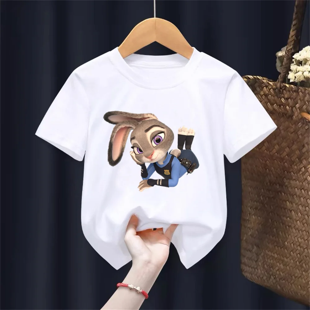Летние мультфильмы Disney Zootopia! Совершенно новые милые модные футболки в стиле