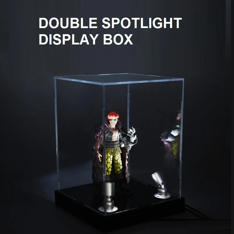 

40X40X55CM High transparent Double spotlight acrylic display box Garage Kit Clay Model Cover Customized toy dustproof box