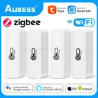 Контроллер температуры и влажности Aubess Tuya ZigBeeWi-Fi, комнатный кухонный термометр, гигрометр, детектор температуры и влажности для умного дома