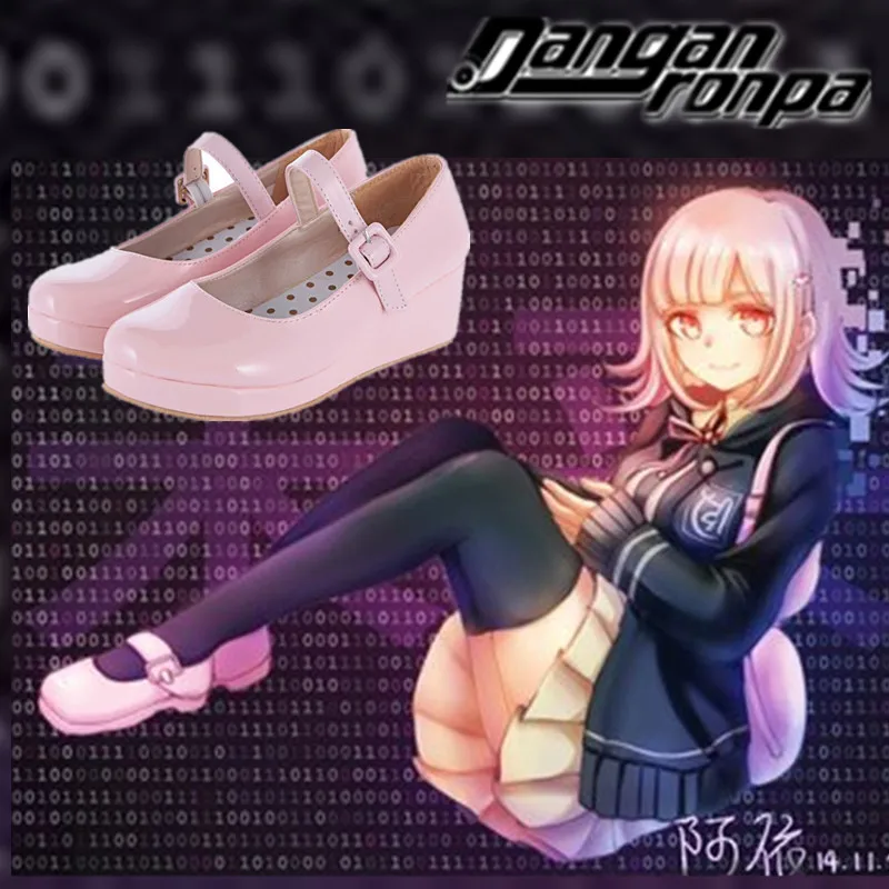 

Anime Danganronpa Nanami Chiaki Cosplay Shoes Lolita Sweet Lady wedge Shoes Round Toe Buckle Women Party Pumps