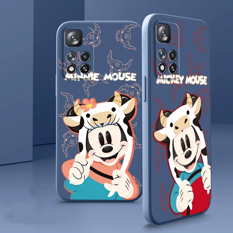 

Disney Mickey Minnie Hot Liquid Rope Soft Cover Phone Case For Xiaomi Redmi Note 11 11S 11T 10S 10 9S 9T 9 8T 8 Pro Plus 5G
