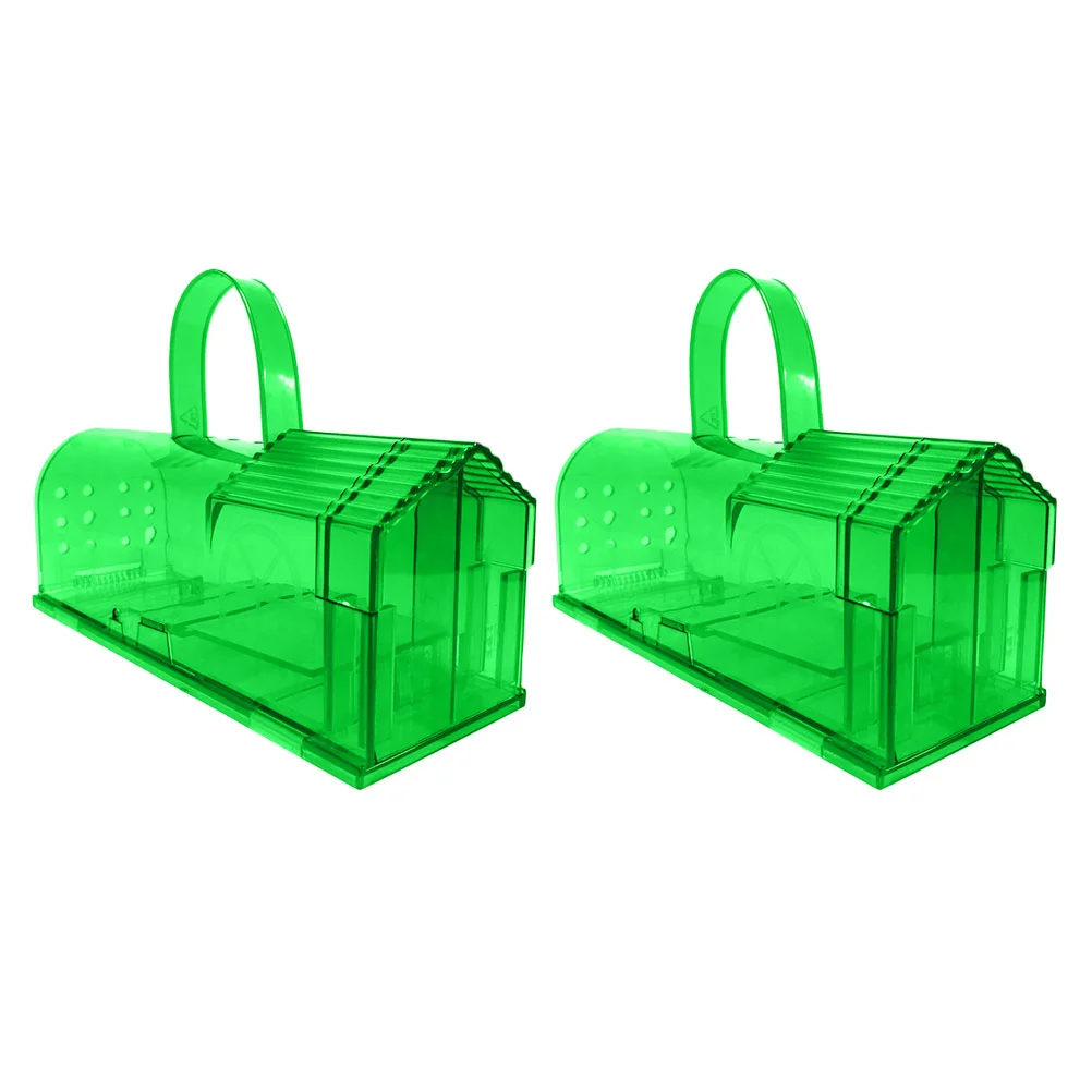 

2pcs Plastic Mousetrap Cages Convenient Traps for Indoor and Outdoor (Green)
