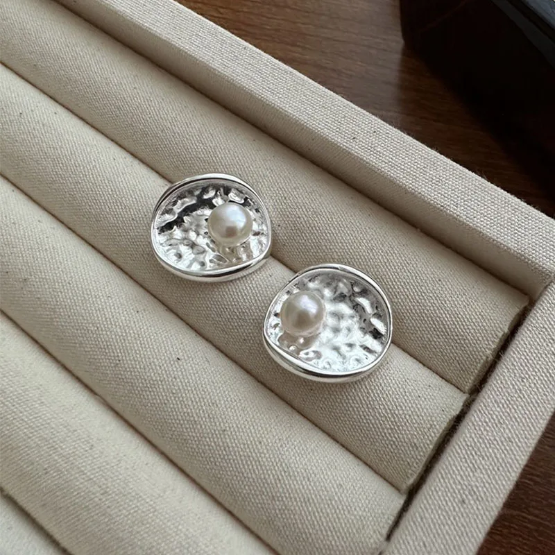 Женские серьги-гвоздики Foxanry с кубическим цирконием модная круглая текстура