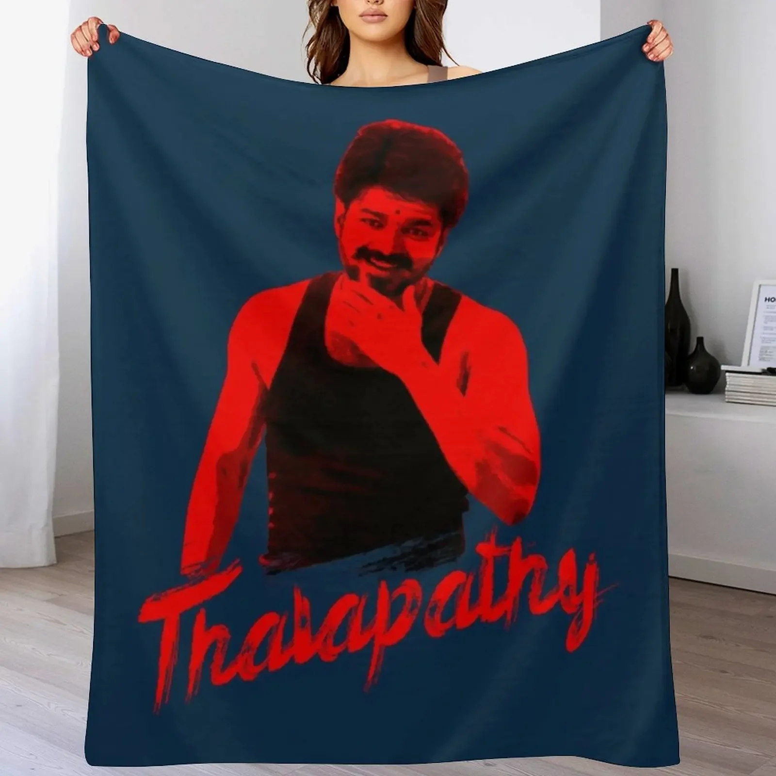 Фото Плед Thalapathy Vijay, устойчивый к пятнам, уютный и теплый плед №1