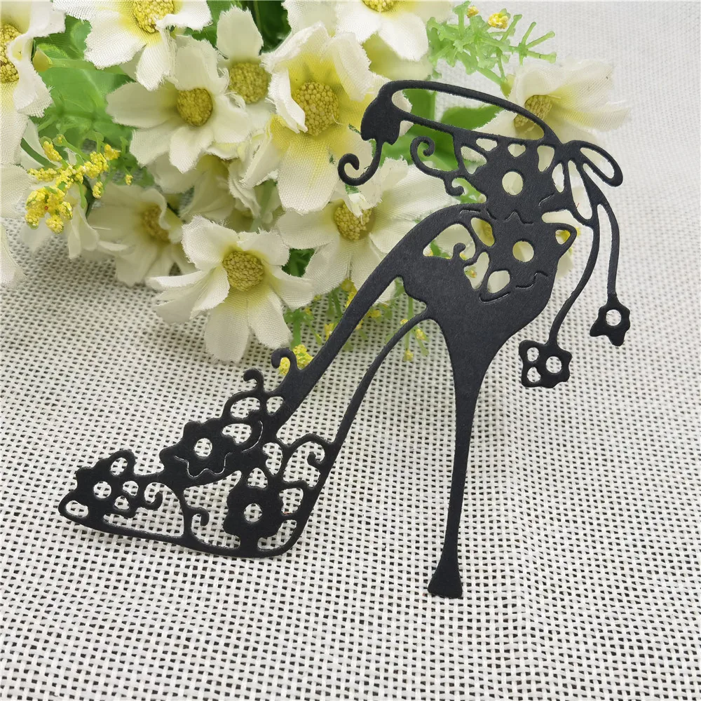 Шаблон обуви на высоком каблуке с цветами металлические Вырубные штампы