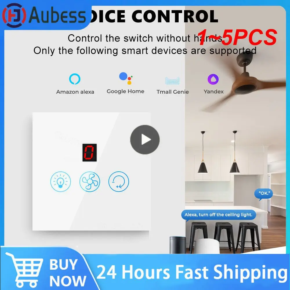 

Умный выключатель для потолочного вентилятора с Wi-Fi, 1-5 шт.