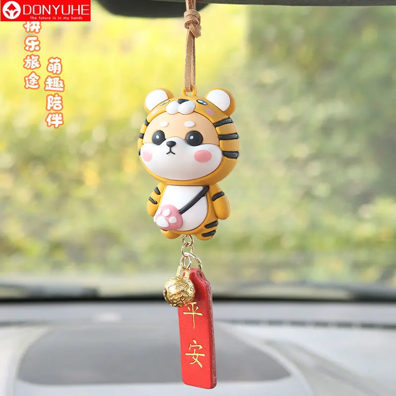 

Car Interior Pendant Pendant Car Rearview Mirror Pendant Safe and Happy Cute Shiba Inu Car Decoration Supplies Gift