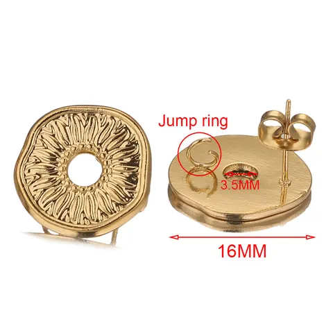 6 шт., золотые кольца из нержавеющей стали для изготовления сережек Alisaya