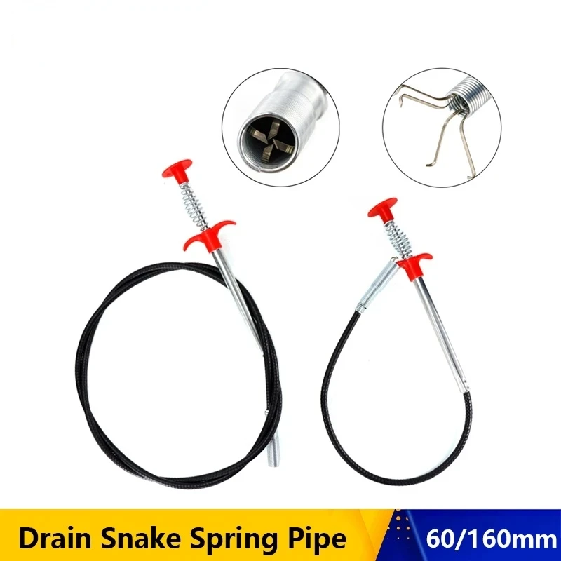 

New Pattern Draining Serpentine Spring Pipe Dredge Tools Drain Block Dredge 2023 Kitchen Sink Sewer Cleaning Hook Kitchen Access