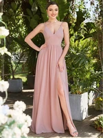 elegant evening dresses sleeveless chiffon v neck sweetheart spaghetti straps 2022 ever pretty simple prom dress fo woman
