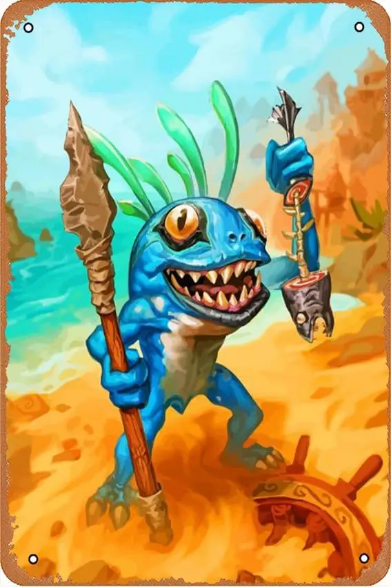 Синие плакаты Мюрлока Ретро металлические вывески Винтажный настенный декор