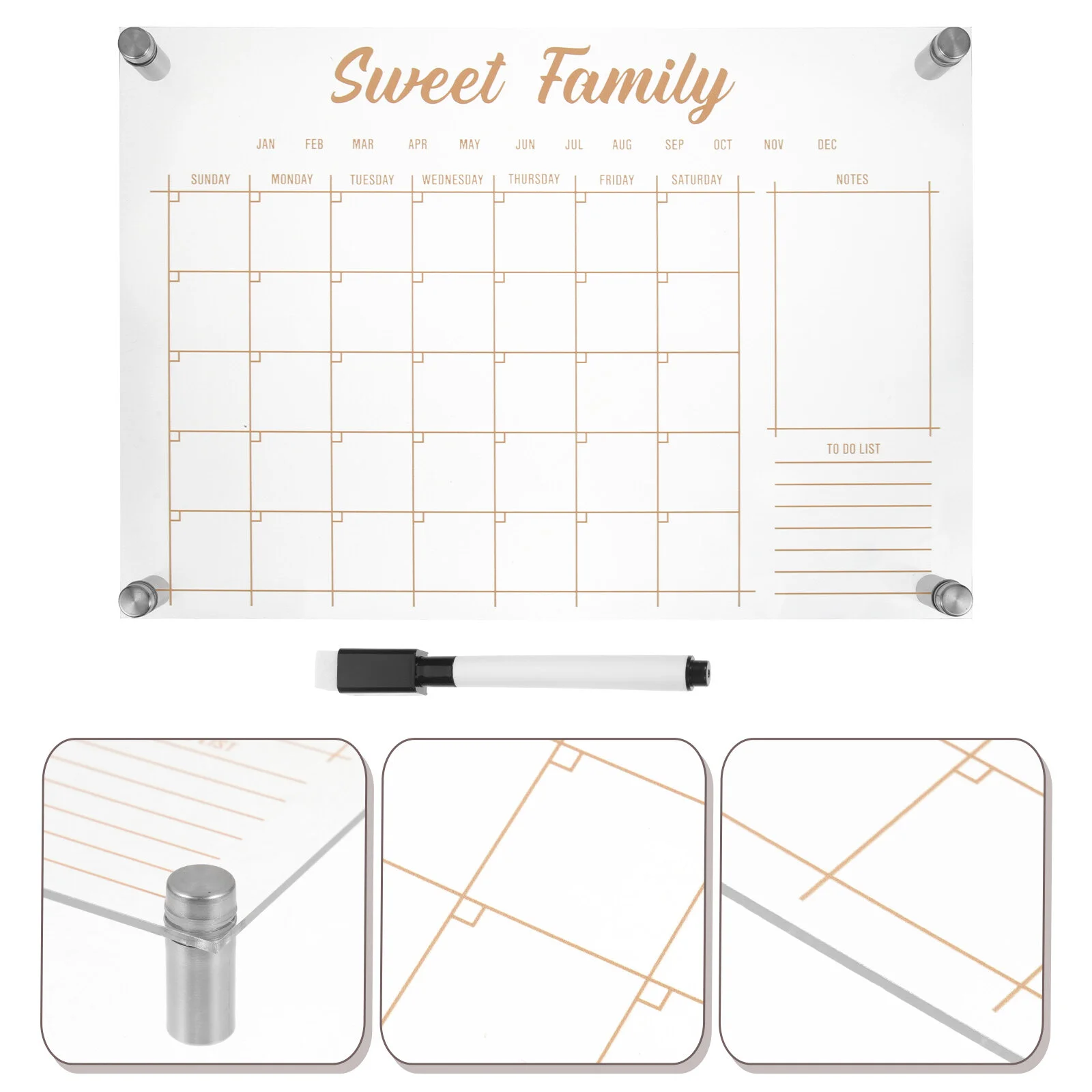 

The List Digital Calendar Planner Wall Acrylic Whiteboard Desk Dry Erase Fridge