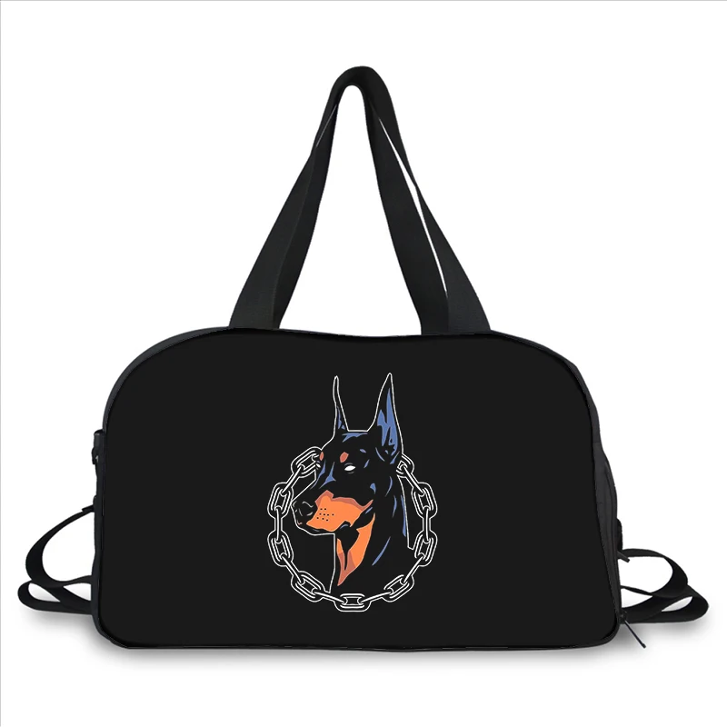 Doberman cool dog 3D printing fashion trend portable large capacity multi-function messenger bag travel bag