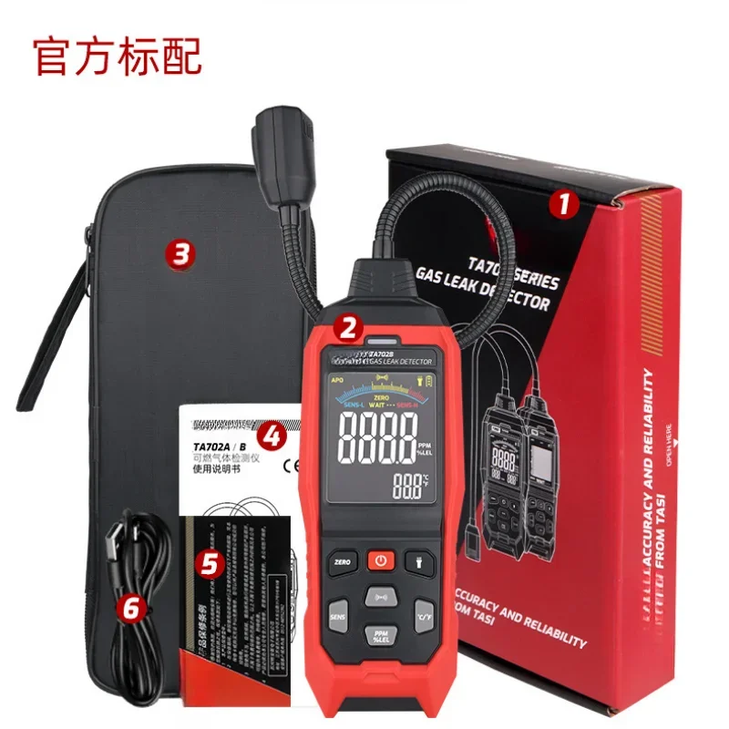 Портативный детектор утечки газа TA702B природного аналоговый бар + цифровой