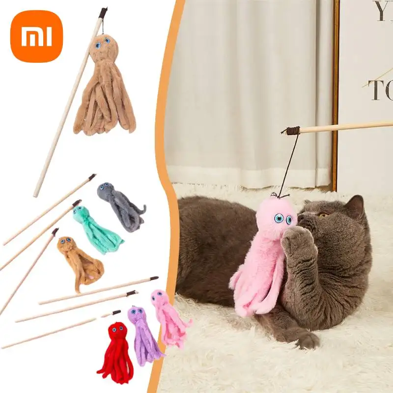 

Xiaomi Octopus Plush Cat Stick Funny Pet Cat Toys Interactive Playing Toy For Cats Teaser Kitten Rod Wand Pet Toy Accessories